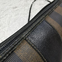 Load image into Gallery viewer, Fendi Shoulder Bag PVC Leather Pecan FF Logo Black Brown Crossbody Pochette
