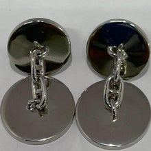 Load image into Gallery viewer, Hermes Paris Enamel Serie Selle Cuffs Cufflinks Silver Black Men&#39;s Accessory Box
