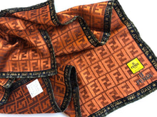 Load image into Gallery viewer, Fendi Mini Scarf Handkerchief Logo Embroidered Zucca Silk Cotton 58 x 57.5cm
