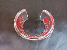 Load image into Gallery viewer, Christian Dior Vintage Logo Heart Clear Plastic Red Bangle Bracelet Accessory
