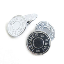 Load image into Gallery viewer, Hermes Paris Selle Serie Button Cuffs Cufflinks Silver Plated Men&#39;s Accessory
