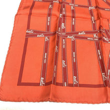 Load image into Gallery viewer, HERMES Paris Carre 45 Handkerchief Mini Scarf Silk 100% Bolduc Ribbon Orange Red
