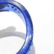 Load image into Gallery viewer, Christian Dior Vintage Logo Rhinestone Clear Blue Plastic Charm Bangle Bracelet
