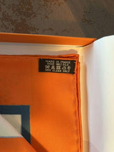 Load image into Gallery viewer, HERMES Paris Carre 90 ON A SUMMER DAY 100% Silk Scarf Stole Orange Border w/Box
