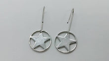 Load image into Gallery viewer, Christian Dior Circle Star Logo Pierce Earrings Hook Silver Plated GP Accessory
