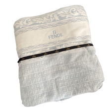 Load image into Gallery viewer, Fendi Zucca Blanket Throw Zucca Pattern Blue 100% Cotton Size 140 x 210cm
