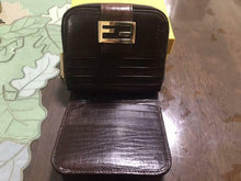 Load image into Gallery viewer, FENDI FF Zucca Compact Wallet Zip Around Snap Button Brown Canvas w/Box Italy
