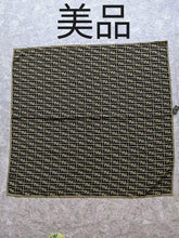 Load image into Gallery viewer, Fendi Vintage Zucca Logo Scarf Stole Brown Black 100% Silk Italy Made 82x77 cm
