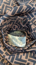 Load image into Gallery viewer, Fendi Zucca Logo Down Jacket Reversible Brown Zip Up Ladies Size 52 Vintage
