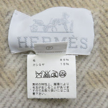 Load image into Gallery viewer, HERMES Paris Plaid Avalon Blanket Throw Wool Cashmere Blend Beige 134.5 x 166cm
