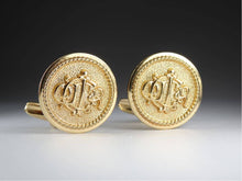 Load image into Gallery viewer, Christian Dior Vintage Circle Logo Cufflinks Set Gold Plated GP Men&#39;s Accessory
