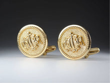 Load image into Gallery viewer, Christian Dior Vintage Circle Logo Cufflinks Set Gold Plated GP Men&#39;s Accessory
