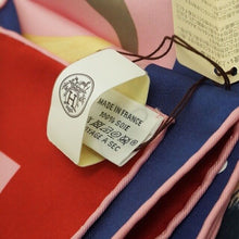 Load image into Gallery viewer, HERMES Double Face Scarf Carre 90 TIGER ROYAL Silk 100% Stole Rose Blue Border
