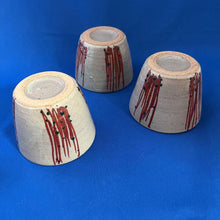 Load image into Gallery viewer, Japanese Mashiko Ware by Tomoo Hamada 3 Pieces Akae Small Bowl Sake Cup D9cm
