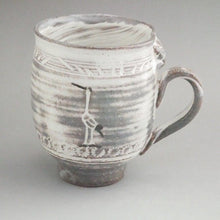 Load image into Gallery viewer, Japanese Kohiki Pottery Crane &amp; Turtle Mug Cup Kyo Kiyomizu Yaki Ware 300ml
