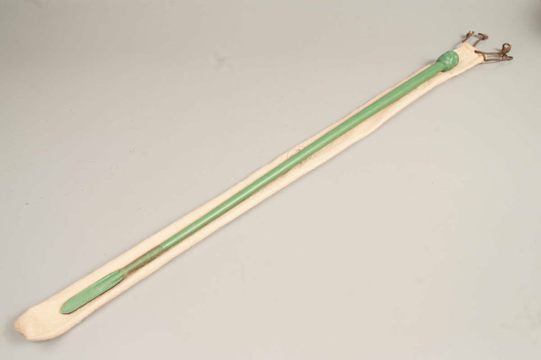 Hermes Paris Authentic Horse Whip Horse Riding Crop Light Green Leather 70cm