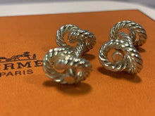 Load image into Gallery viewer, Hermes Paris Rope Twist Motif Cuffs Cufflinks Silver Tone Men&#39;s Accessory No Box
