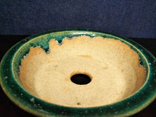 Load image into Gallery viewer, Japanese Bonsai Pot By Tokoname Koyo Green Glazed Round Flower Pot W14xH4cm
