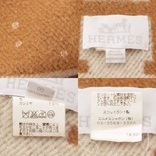 Load image into Gallery viewer, HERMES Paris Plaid Avalon Blanket Throw Brown White Wool Cashmere 134 x 160cm
