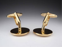 Load image into Gallery viewer, Christian Dior Vintage Circle Logo Cufflinks Set Gold Plated GP Men&#39;s Accessory

