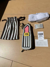 Load image into Gallery viewer, Henri Bendel New York LIPSTICK Design Coin Case Purse Bag Charm w/Stripe Bag
