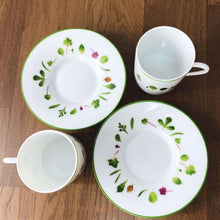 Load image into Gallery viewer, Hermes Porcelain Nile Lotus Demitasse Cup Saucer Set of 2 White Green Tableware
