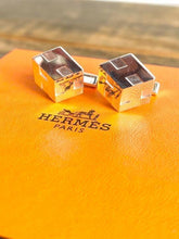 Load image into Gallery viewer, Hermes Paris Authentic H Logo Cube Cuffs Cufflinks Ag925 Silver Men&#39;s Accessory
