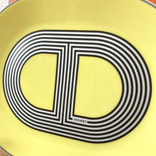 Load image into Gallery viewer, Hermes Paris Rallye 24 Oval Mini Plate 2 Pieces Yellow 15x12cm Porcelain w/Box
