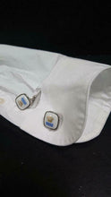 Load image into Gallery viewer, Georg Jensen &amp; Copenhagen Cufflinks Square Crown Pottery Silver 925 Denmark
