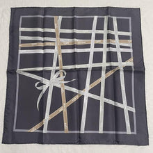 Load image into Gallery viewer, HERMES Paris Auth. Carre 45 Handkerchief Mini Scarf Silk 100% Bolduc Ribbon Gray
