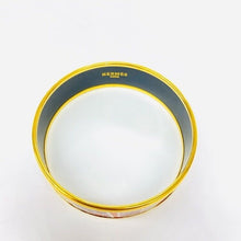 Load image into Gallery viewer, Hermes Paris Auth. Email Cloisonne Enamel Bangle Bracelet Stamp Pattern Red Gold
